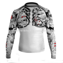 white sublimation printed rash guard